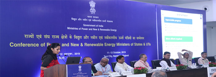 ED (IPDS) presenting the status of IPDS during the Power Ministers Conference at Narmada, Gujarat on 11-Oct-2019